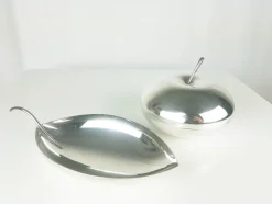 Pamono Silver Plated Metal Bowl and Box from Christofle, 1960s, Set of 2><noscript><img width=