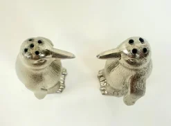 Pamono Silver Plated Salt and Pepper Penguins, 1970s, Set of 2><noscript><img width=