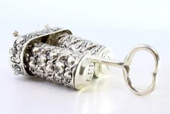 Pamono Silver Salt and Pepper Shakers with Embossed Floral Motifs><noscript><img width=