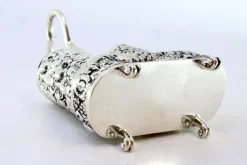 Pamono Silver Salt and Pepper Shakers with Embossed Floral Motifs><noscript><img width=