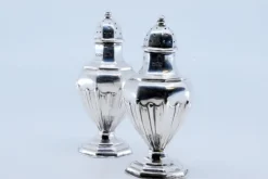 Pamono Silver Salt and Pepper Shaker with Reliefs, Set of 2><noscript><img width=