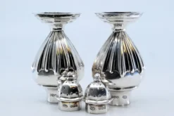 Pamono Silver Salt and Pepper Shaker with Reliefs, Set of 2><noscript><img width=