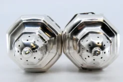 Pamono Silver Salt and Pepper Shaker with Reliefs, Set of 2><noscript><img width=