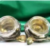 Pamono Silver Salt and Pepper Shakers with Glass Cores and Embossed Spoons, Set of 4> Salt & Pepper Shakers