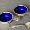 Pamono Silver Salt Shakers by Harald Nielsen for Georg Jensen, Denmark, 1950, Set of 3> Salt & Pepper Shakers