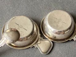 Pamono Silver Salt Shakers by Harald Nielsen for Georg Jensen, Denmark, 1950, Set of 3><noscript><img width=