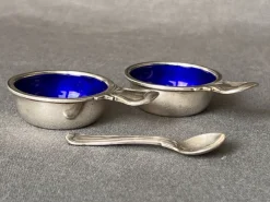 Pamono Silver Salt Shakers by Harald Nielsen for Georg Jensen, Denmark, 1950, Set of 3><noscript><img width=