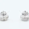 Pamono Silver Salt Shakers with Floral Motifs, Set of 2> Salt & Pepper Shakers