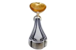 Pamono Silver Sauce Spoon with Golden Shell and Raised Stripes> Cutlery & Serving Utensils