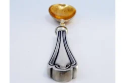 Pamono Silver Sauce Spoon with Golden Shell and Raised Stripes> Cutlery & Serving Utensils