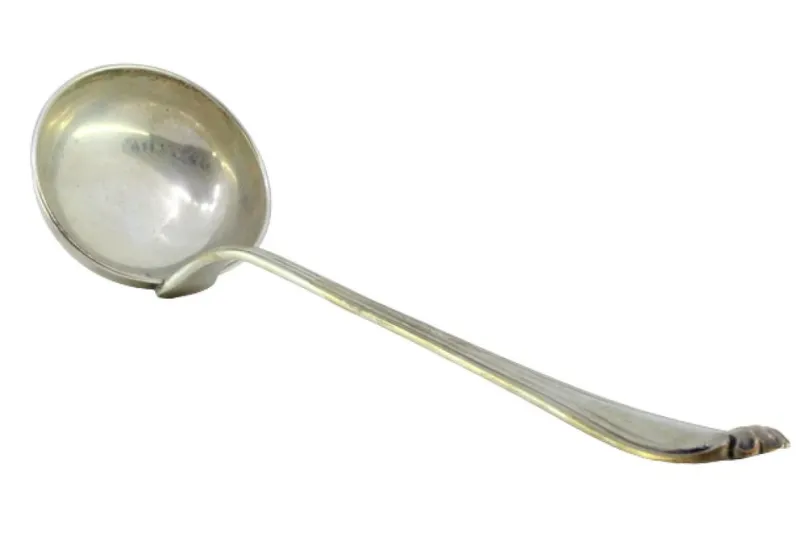 New Pamono Silver Soup Ladle with Raised Edges