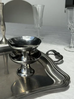 Pamono Silver Stainless Steel Serving Tray by Guy Degrenne, 1980s><noscript><img width=