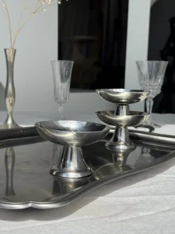 Pamono Silver Stainless Steel Serving Tray by Guy Degrenne, 1980s><noscript><img width=