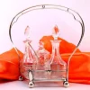 Hot Pamono Silver Structure and Cut Glass Cruets and Mustard Jar and Salt and Pepper Containers, Set of 6