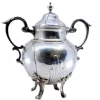 Pamono Silver Sugar Bowl with Segments, Scrolls, Raised Application Handles and Feet> Coffee & Tea Service
