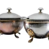 Pamono Silver Sugar Bowls with Friezes on the Edges, Set of 2> Bowls