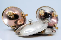 Pamono Silver Sugar Bowls with Friezes on the Edges, Set of 2><noscript><img width=