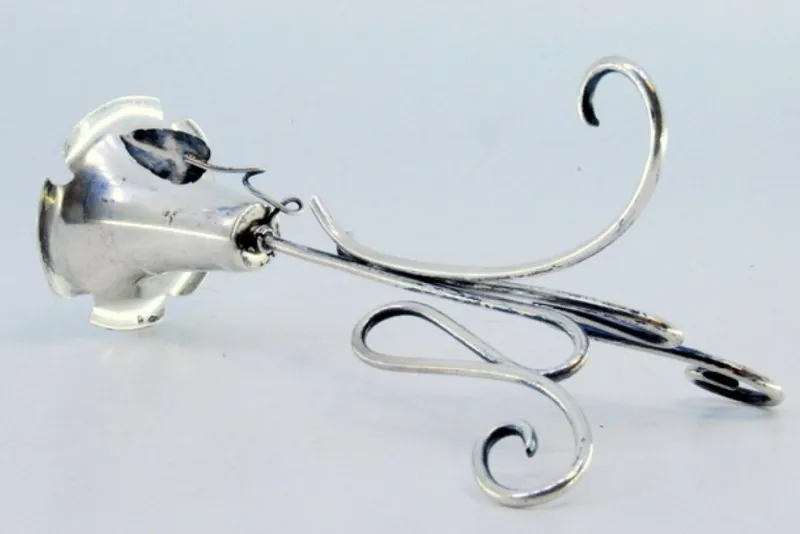 Pamono Silver Toothpick Holder with Chalice Cut> Dinnerware Accessories