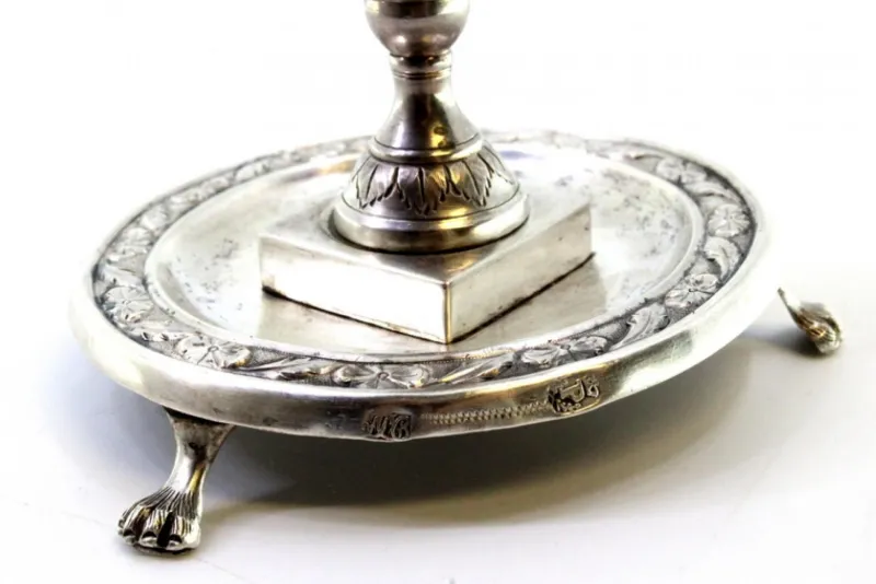 Pamono Silver Toothpick Holder with Floral Reliefs and Applications, Jar with Circular Base and Claw-Shaped Feet> Dinnerware Accessories