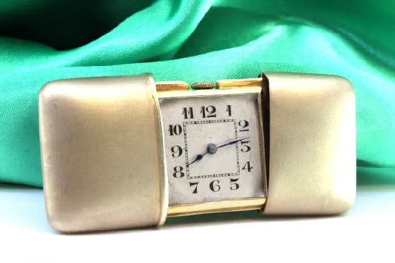 Clearance Pamono Silver Travel Watch with Gold Mechanical Movement