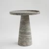 Discount Pamono Silver Travertine Cone Side Table from Kiwano Concept
