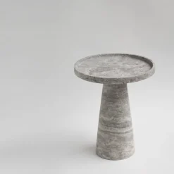 Discount Pamono Silver Travertine Cone Side Table from Kiwano Concept