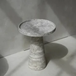 Discount Pamono Silver Travertine Cone Side Table from Kiwano Concept