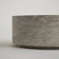 Pamono Silver Travertine Cylinder Bowl from Kiwano Concept> Tabletop|Bowls