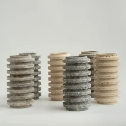 Pamono Silver Travertine Layer Vase from Kiwano Concept><noscript><img width=