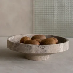Pamono Silver Travertine Narrow Bowl from Kiwano Concept><noscript><img width=