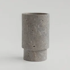 New Pamono Silver Travertine Vase or Wine Cooler from Kiwano Concept