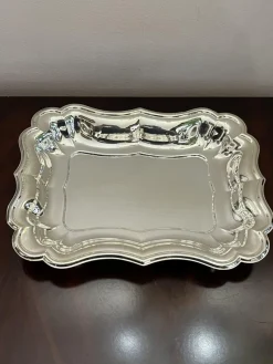 Pamono Silver Tray, Italy, 1980s><noscript><img width=