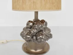 Discount Pamono Silver-Glazed Ceramic Table Lamp by Ugo Zaccagnini, Italy, 1970s
