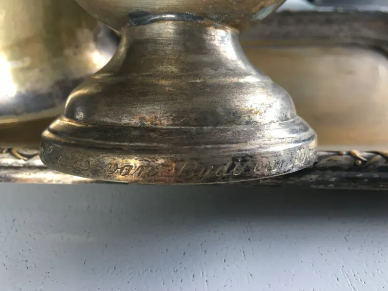 Best Pamono Silver-Plated Brass Sugar Bowls & Tray, 1960s, Set of 3