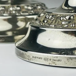 New Pamono Silver-Plated Candleholders from Ianthe, England, 1950s, Set of 2