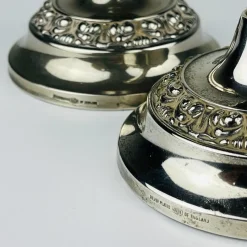 New Pamono Silver-Plated Candleholders from Ianthe, England, 1950s, Set of 2