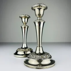 New Pamono Silver-Plated Candleholders from Ianthe, England, 1950s, Set of 2