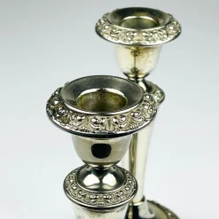 New Pamono Silver-Plated Candleholders from Ianthe, England, 1950s, Set of 2