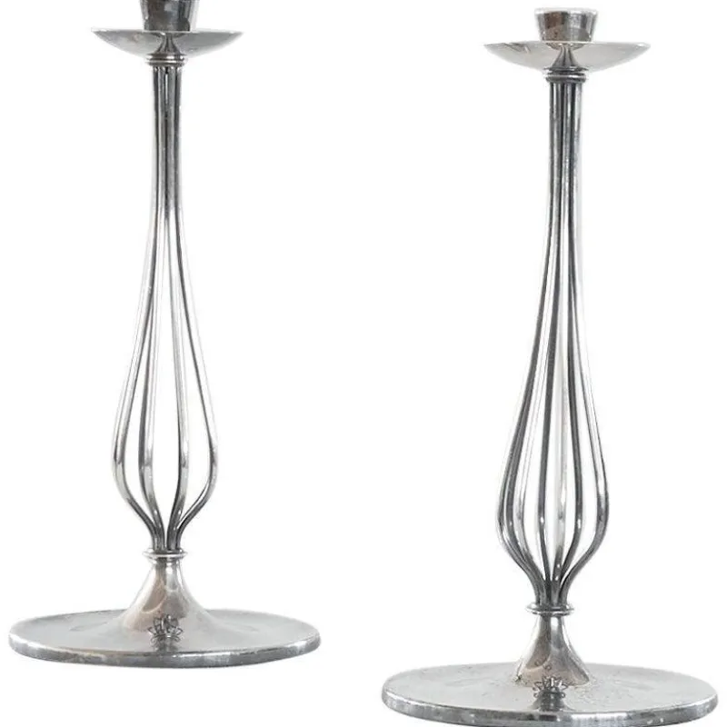 Outlet Pamono Silver-Plated Candleholders by Gustav Beran for Van Kempen & Begeer 1960s, Set of 2