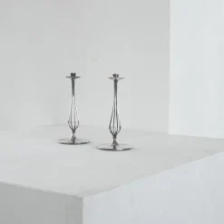 Outlet Pamono Silver-Plated Candleholders by Gustav Beran for Van Kempen & Begeer 1960s, Set of 2