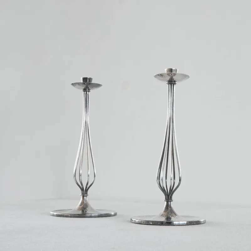 Outlet Pamono Silver-Plated Candleholders by Gustav Beran for Van Kempen & Begeer 1960s, Set of 2