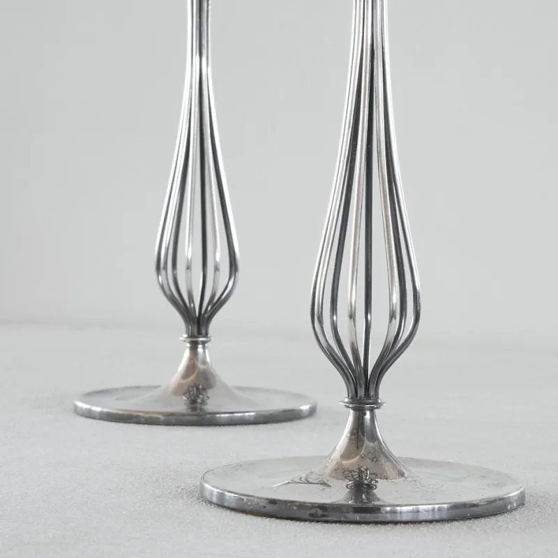 Outlet Pamono Silver-Plated Candleholders by Gustav Beran for Van Kempen & Begeer 1960s, Set of 2