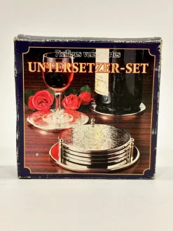 Sale Pamono Silver-Plated Coasters with Floral Decoration from Reader's Digest, 1980s, Set of 7