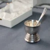 Clearance Pamono Silver-Plated Egg Cup and Spoon from St. Medard, France, 1970s, Set of 2