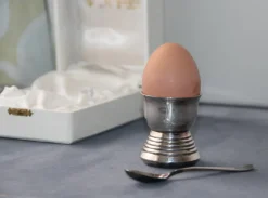 Clearance Pamono Silver-Plated Egg Cup and Spoon from St. Medard, France, 1970s, Set of 2