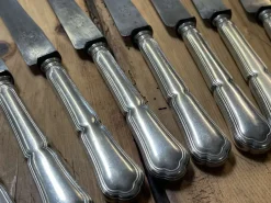 Sale Pamono Silver-Plated Metal Knives with Steel Blades, Early 20th Century, Set of 12