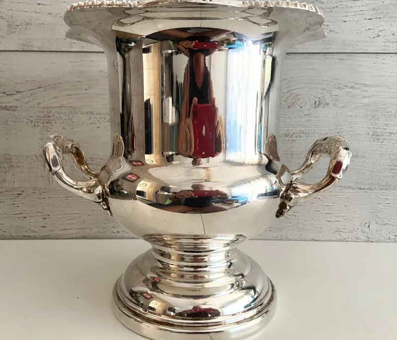 Pamono Silver-Plated Metal Medici Cooler from Viners, Taiwan, 1960s> Dinnerware Accessories