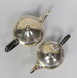 Pamono Silver-Plated Metal Teapots from Christofle, Set of 2><noscript><img width=