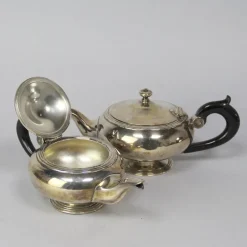 Pamono Silver-Plated Metal Teapots from Christofle, Set of 2><noscript><img width=