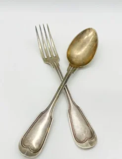 Sale Pamono Silver-Plated Soup Cutlery Set with Spoons, Fork and Ladle from Christofle, France, 1900s, Set of 13